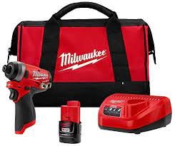 Milwaukee 2553-21 M12 FUEL 1/4 in. Hex Impact Driver Kit with One 2.0 Ah Battery, Charger